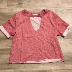 Short Sleeve Sweater Crop Top